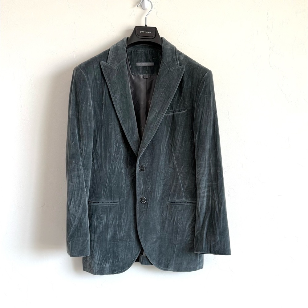 Men's Velvet Blazer - Blue